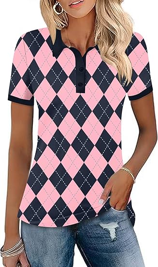 LOMON Womens Golf Polo Shirts Short Sleeve Collared Tops Lightweight Moisture Wicking Tennis Activewear S-XXL